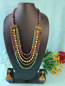 Regal Rani Haar Set with Om Design and Multicolor Necklace