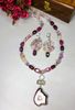 Statement Pendant With Artistic Multi-Shaded Gemstone Necklace
