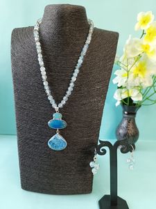 Elegant Blue Gemstone Pendant Necklace