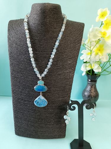 Elegant Blue Gemstone Pendant Necklace