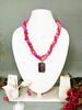 Twisted Rose Quartz Necklace with Artistic Pendant