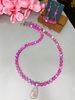 Teardrop Rose Quartz Pendant Necklace with Mermaid Beads