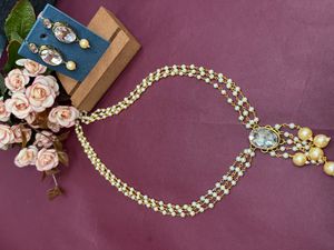 Golden Ganthanmala Necklace with Kundan
