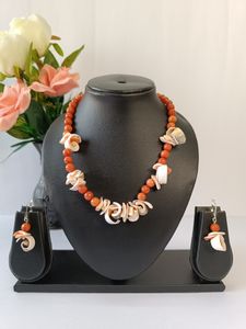 Rose-Inspired Carnelian Agate Necklace Set