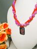 Twisted Rose Quartz Necklace with Artistic Pendant