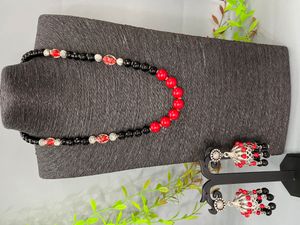 Handmade Lampwork With Timeless Black and Red Necklace